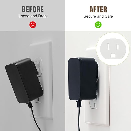 Lenink Loose Outlet Plug Fix, Glow in Dark, 12 Pack Plastic Snug Socket Secured, Outlet Tightener Insert, with Back Adhesive