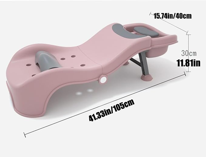Adjustable Children Shampoo Chair for 3-10 Year Old Bathing Seat Tub Collapsible with Prevent Wet Clothes Design