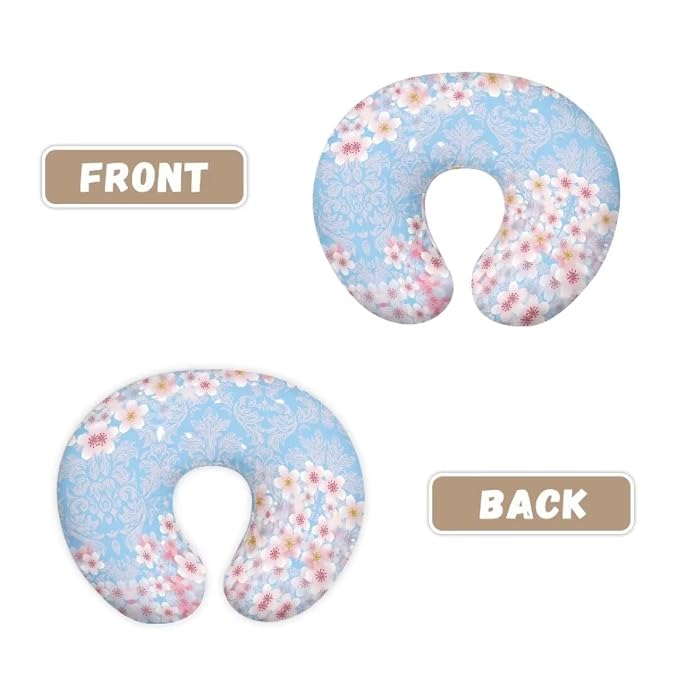 Breastfeeding Pillow Cover Boys Girls,Cherry Blossom Baby Nursing Pillow Case for Newborn, Soft Fabric Fits Snug On Infant
