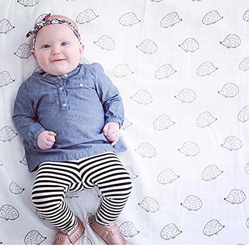 SwaddleDesigns Cotton Muslin Swaddle Blanket, Receiving Blanket for Boys & Girls, Best Shower Gift, 46x46 inches, Black Hedgehog