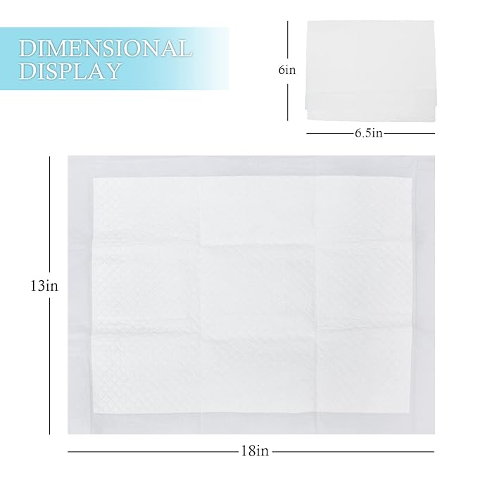 Baby Disposable Changing Pad, 100 Pack Soft Non-Woven Fabric Breathable Waterproof Underpads, Portable Leak-Proof Mattress Protector, Incontinence Bed Pads