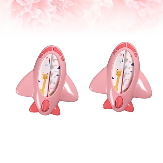 minkissy 2pcs Bathing Water Thermometer Pink Waterproof Floating Temperature Sensor for Newborn Safety Bath Tub Use