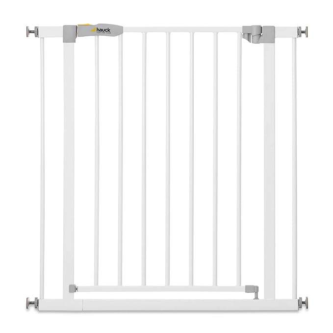 hauck Open N Stop Baby Safety Gate for 29 to 31" Wide Stairs, Hallways & Doorways, White