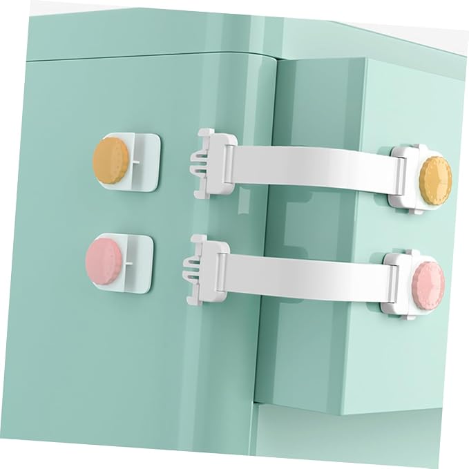 FAVOMOTO 3pcs -pinch Drawer Lock for Cabinets Guard Strong Adhesive Easy to Install Mixed Colors for Home Office Use