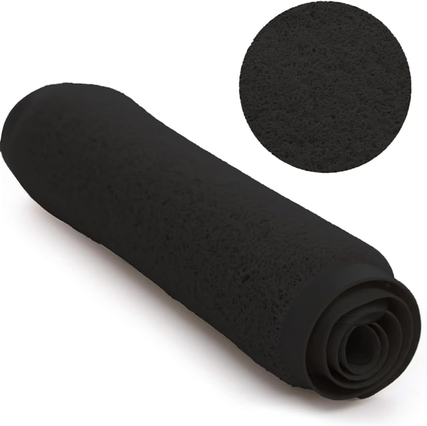 Home Expressions Non Slip with Suction Cups Loofah Bathmat 27"x15" & 29.5"X16.9", PVC Loofah Bathroom Mats, Loofah Mats for Shower and Bathroom, Quick Drying, (BLK 29.5"X16.9")