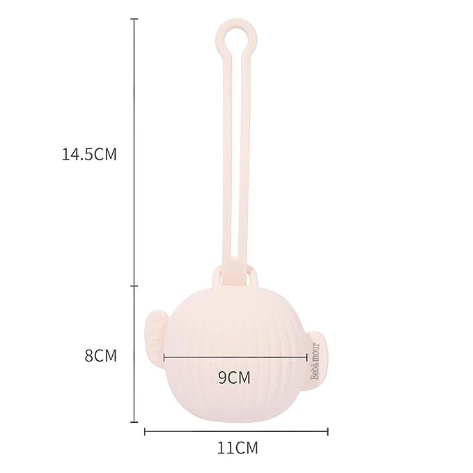 Bebamour Silicone Pacifier Holder Case Portable Pacifiers Storage Pacifiers Container Safe and Soft Material Silicone Pacifier Bags (Pink)