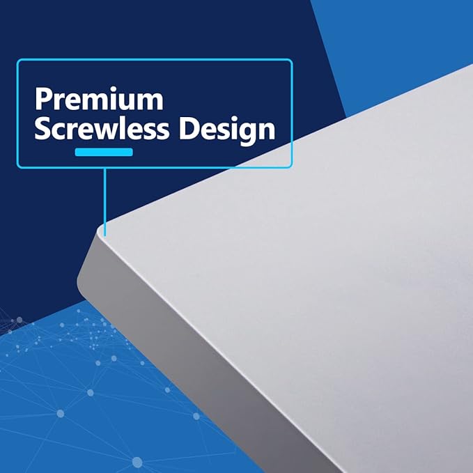 LIDER Double Blank Wall Plate, Temperature and Impact Resistant, UL Listed, Polycarbonate Thermoplastic, Screwless Design, Matte Finish, Modern Upgrade, Midsize, 2-Gang, 4.88??x 4.92?? Silver, 10 Pack