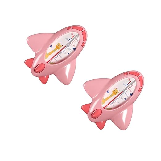 2pcs Bath Thermometer for Newborns, Waterproof Floating Water Temperature Sensor, Pink Bath Temperature Thermometer for Safe Bathing