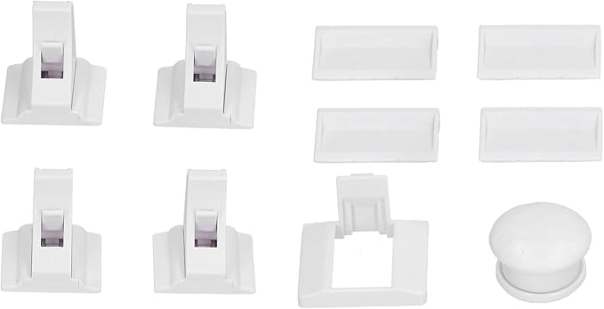 FTVOGUE Child Safety Lock, No Drill Magnetic Cabinet Lock with Rotating Buckle, Prevent Baby From Opening Doors, Ideal for Cabinets and Drawers