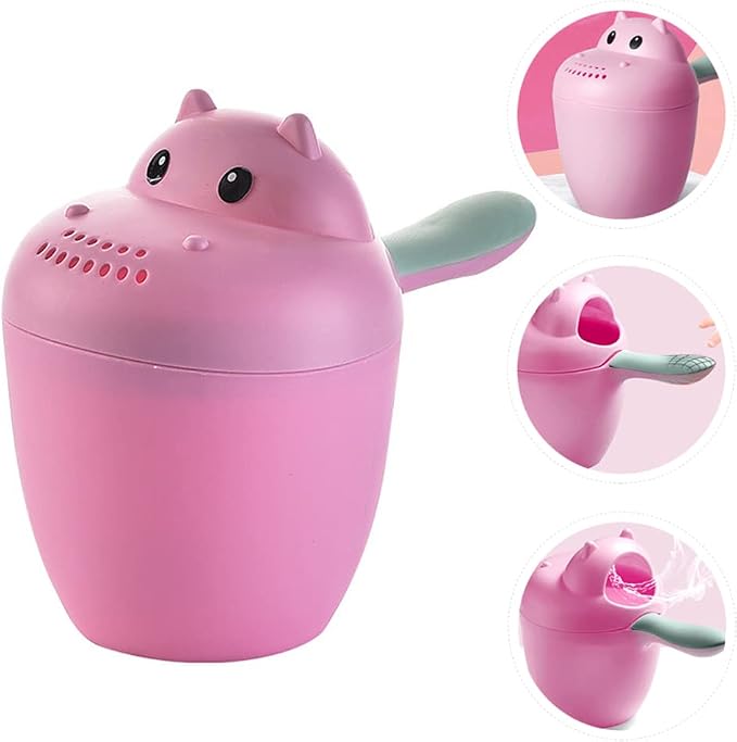 Katutude Baby Bath Rinse Cup - Shampoo Rinser Wash Cup Hair Washing Jug Water Scoop Bathroom Accessories for Newborn Baby Toddlers Shower, 7cm x 14cm / Red