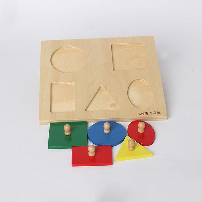 Montessori Geometric Shape Peg Puzzle, Early Education Toy for Hand-Eye Coordination
