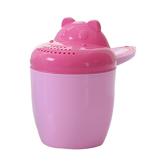 Tiny Tot Bath Rinse Cup - Child Shampoo Pourer, Cartoon Water Bucket for Hair Washing, Gentle Shower Accessory with Safety Grip, Bathroom Tool, Fun Bathing Aid for Daily Bathtub and Kids Bath Time