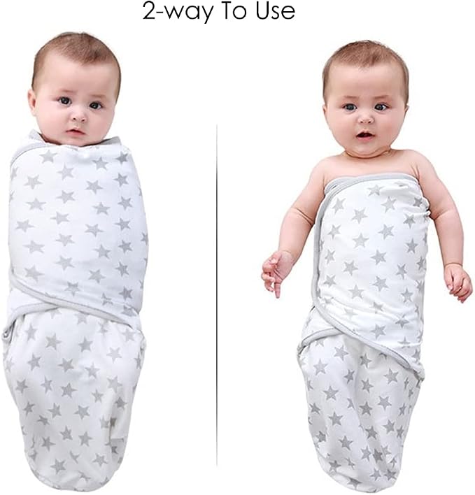 Baby Swaddle Sleep Sack with Hat Set for 0-3 months 3-Pack Soft Cotton Newborn Wearable Swaddle Wrap for Girls Boys