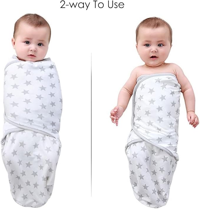 Baby Swaddle Sleep Sack with Hat Set for 0-3 months 3-Pack Soft Cotton Newborn Wearable Swaddle Wrap for Girls Boys