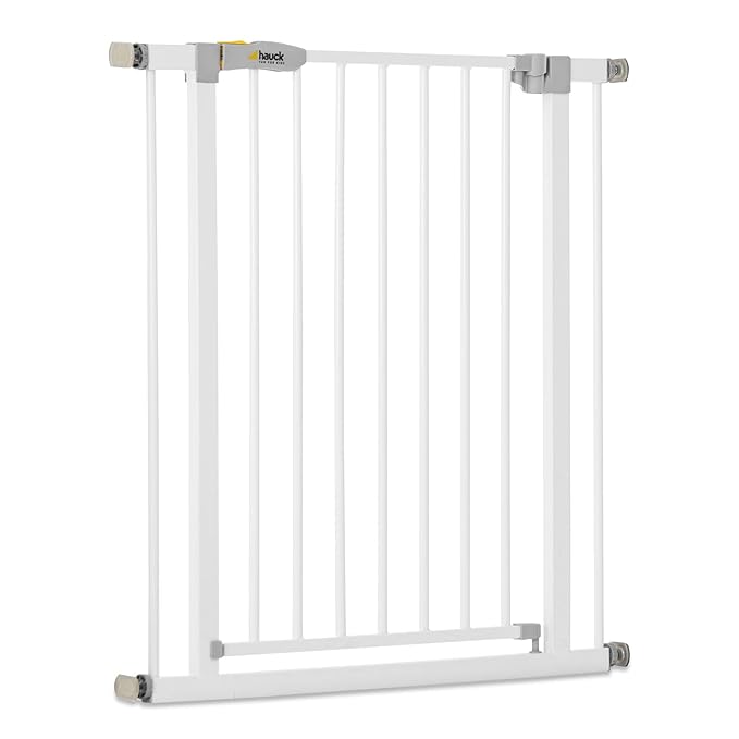 hauck Open N Stop Baby Safety Gate for 29 to 31" Wide Stairs, Hallways & Doorways, White