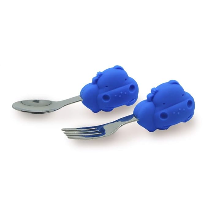 Toddler Utensils Spoon and Fork Set, Palm Grasp for Baby, BPA & Phthalate Free, Training Baby Utensils, 18 Month+