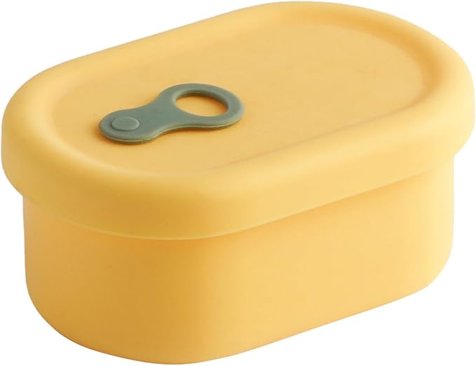 Premium Korean-Made Silicone Airtight Food Container with Steam Vent ??BPA Free, Leakproof, Microwave & Freezer Safe Meal Prep. & Leftovers Storage (Mango Yellow, 7 floz)