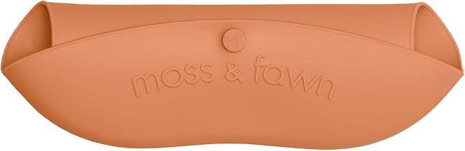 Moss and Fawn Gather & Roll Bib - Washable Waterproof Silicone Baby Feeding Bib - BPA, Lead, & PVC-Free