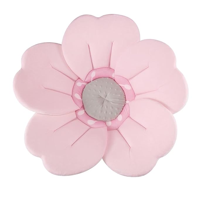 PandaEar Baby Bath Flower for Sink ??Romantic Cherry Blossom Plush Mat ??Soft Newborn Insert & Infant Bathtub Cushion ??Non-Slip Quick-Dry Support ??Shower Gift for Girls (Pink)