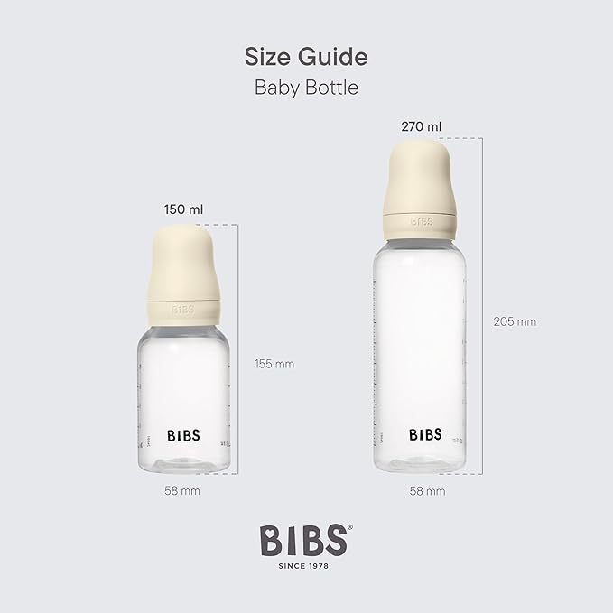 BIBS Baby Bottle 9 oz / 270 ml Silicone Nipple - Anti-Colic, BPA-Free, Round Nipple, Medium Flow, Lightweight & Easy to Clean, Suitable for Newborns 0+ Years - Sage