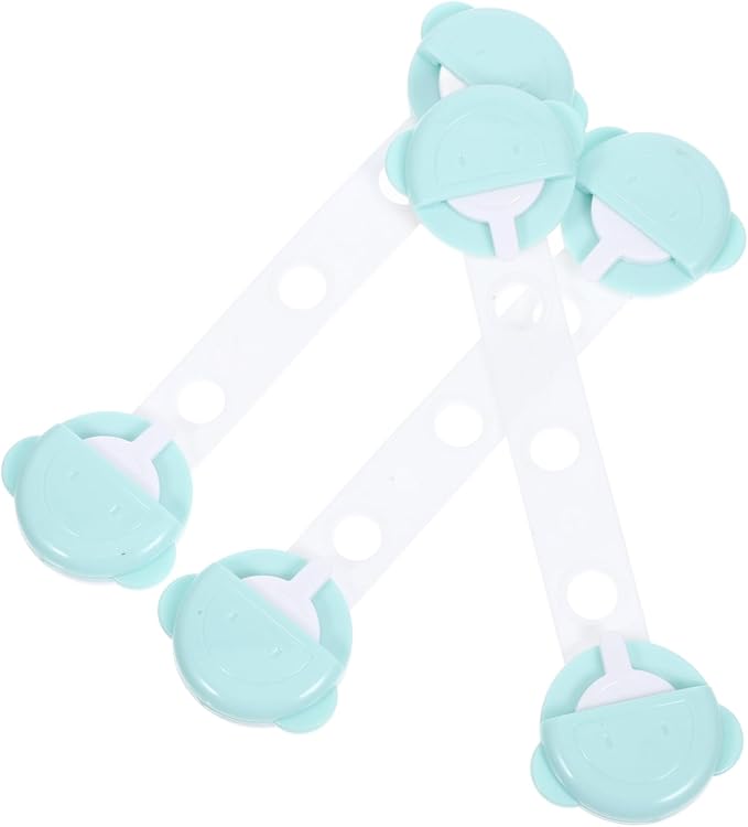 3pcs Boy Girl Safety Cabinet Locks Durable Soft Easy Install Proofing Furniture Locks for Cabinets Fridge Green Prevents Access to Harmful Items
