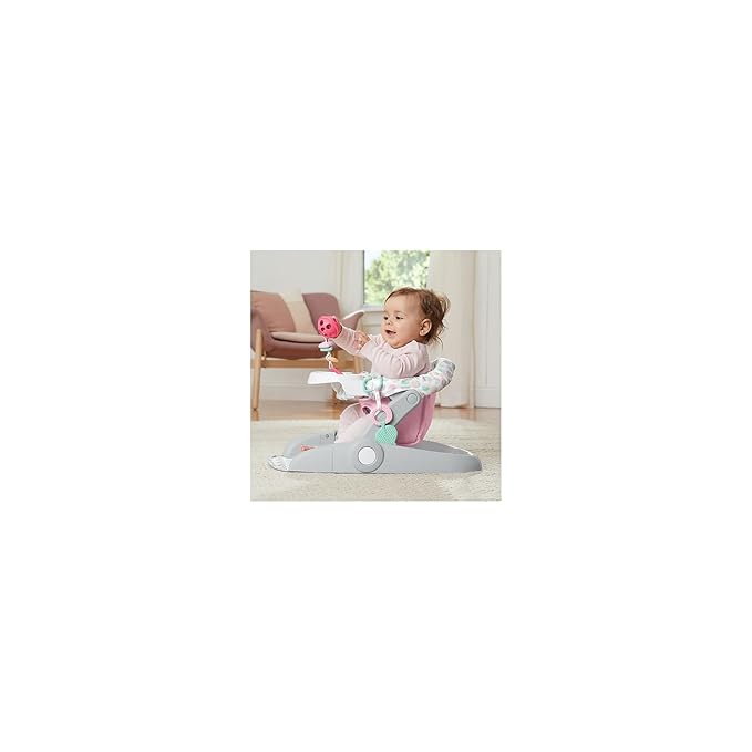 Summer Infant Learn-to-Sit Stages 3-Position Floor Seat, Sweet-and-Sour Pink ??Sit Baby Up to See The World ??Activity Seat is Adjustable ??Includes Toys and Tray