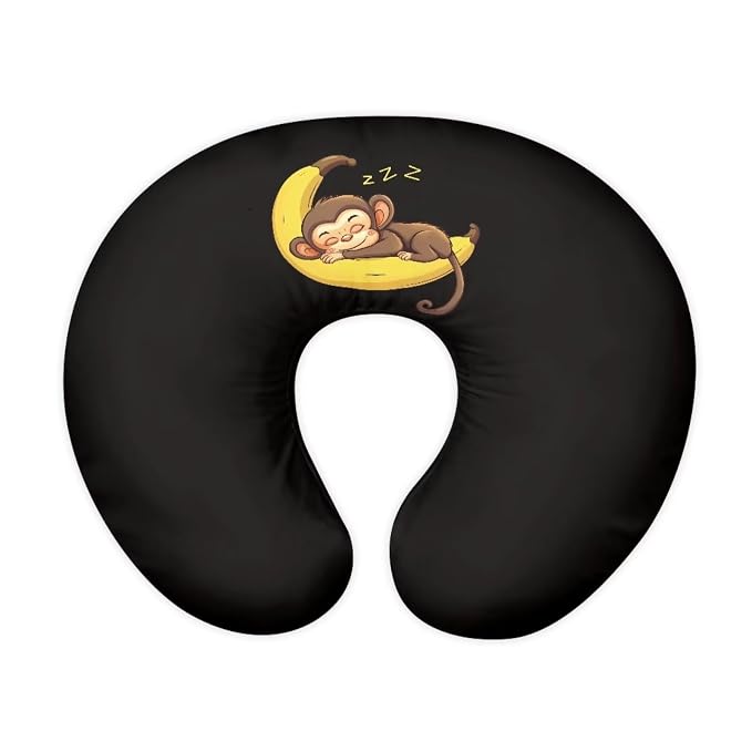 Banana Monkey Nursing Pillow Slipcover Sleeve, Breathable & Skin-Friendly Nursing Pillow Cover for Breastfeeding Mom, Pillow Not Included