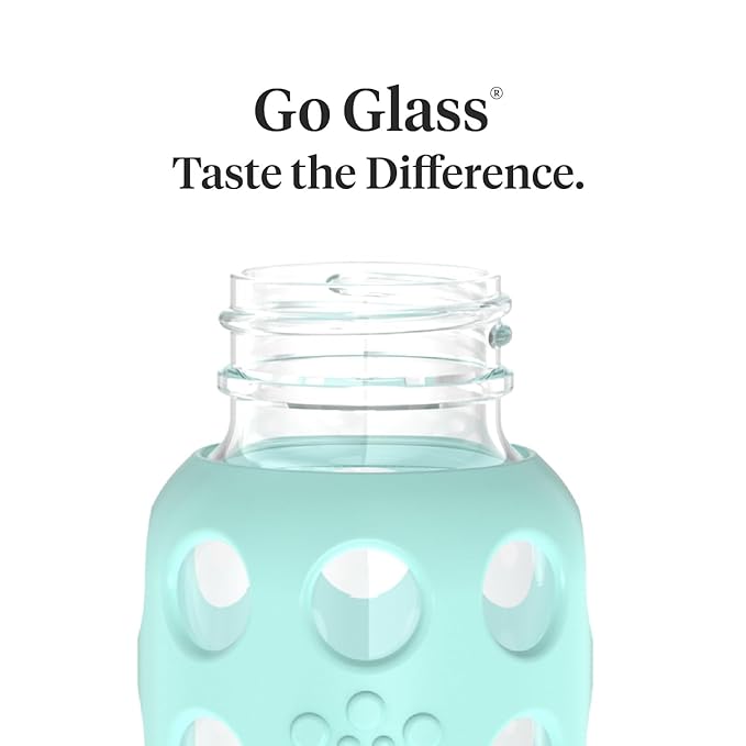 Lifefactory Glass Baby Bottle with Protective Silicone Sleeve and Stage 1 Nipple Mint 4 Oz 1 Count (Pack of 1) (LF110013C4)