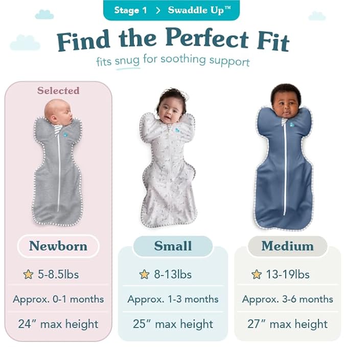 Love to Dream Swaddle UP, Baby Sleep Sack,Self-Soothing Swaddles for Newborns, Get Longer Sleep,Snug Fit Helps Calm Startle Reflex, New Born Essentials for Baby, 1.0 TOG,Newborn 5-8.5 lbs, Dusty Blue