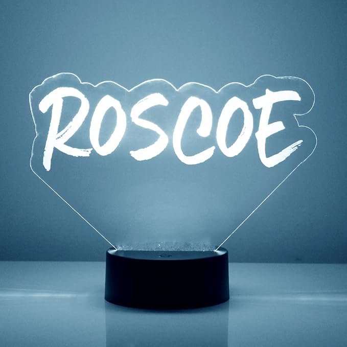 Custom Name LED Sign Night Light Lamp with Remote - Personalized Name or Image Display, Clear Acrylic Light Up Home Decor, 16 Colors & 4 Modes - Made in The USA (Style 40)