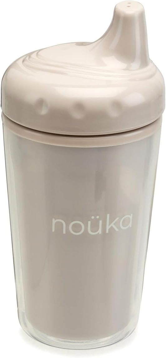noüka Insulated and Non-Spill Sippy Cup | Leak Proof and Easy Grip | Keeps Drinks Hot or Cold | Soft Sand