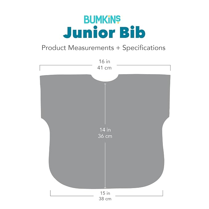 Bumkins - Junior Bib - For Boys & Girls, Toddlers & Kids 1-3 Years - Lightweight, Durable, Waterproof - Short Sleeve Bib - Catch-All Pocket - Wipeable & Machine Washable - Unicorns, 2-pack