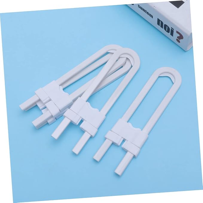 No Tool Required Babyproof Door Locks Child Safety Cabinet Locks U-shaped Drawer Latches for Kitchen Closet and Cabinets Set of 4