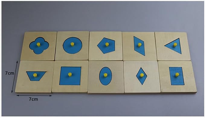 Montessori 10-Shape Peg Puzzle, Wooden Shape Sorter for Toddlers