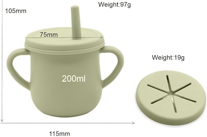 Silicone Baby Feeding Set, Toddler Feeding Set With Divided Suction Plate Bowl Spoons Forks Sippy Cup Adjustable Bib Non Slip Mat, Baby Eating Utensils, Bear Shape, 7-Piece, (Green)