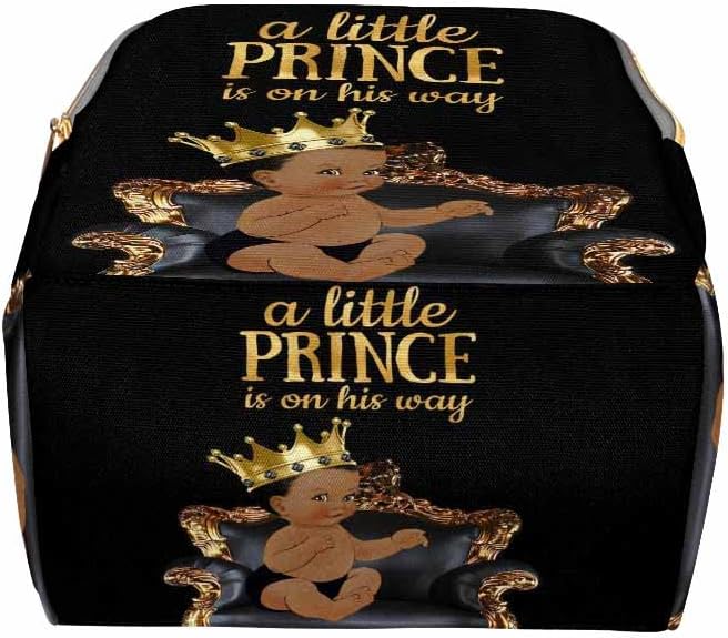 InterestPrint Custom Name Diaper Bag Backpack A Little Prince is on His Way Personalized Diapering Bag Nappy Bags Fashion Casual Daypack Travel Shoulder Bag for Unisex Hiking Camping Work