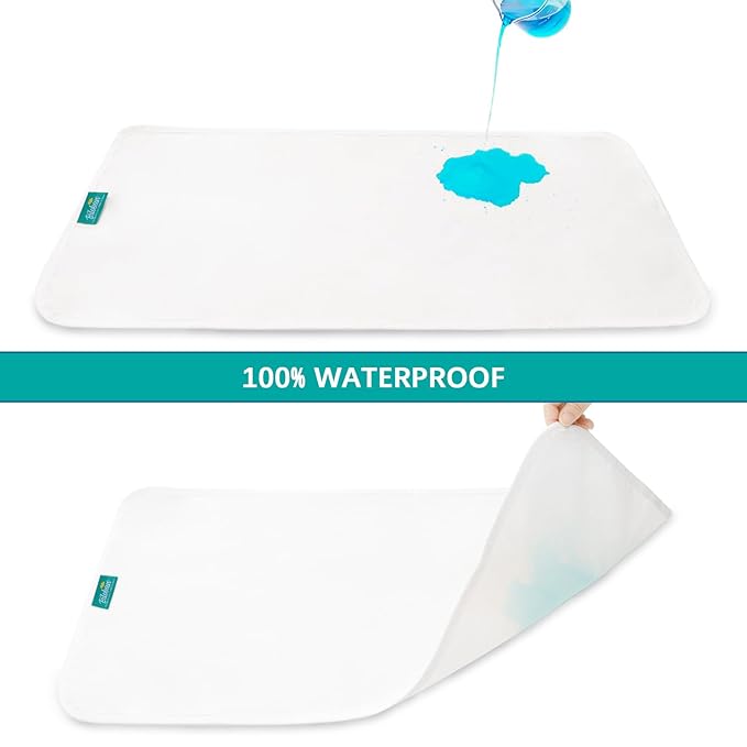 Changing Pad Liner 5 Count Waterproof Baby Diaper Changing Pad Cover 28" X 15" Larger Cotton Flannel Absorbent & Skin-Friendly Portable Changing Pad Liners (Solid Improved Thickness)