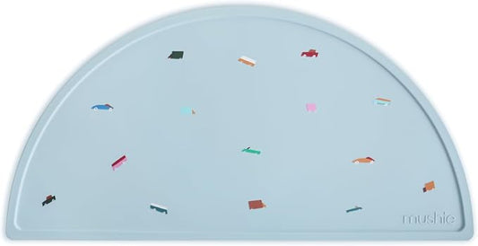 mushie Silicone Placemat for Kids | BPA-Free Non-Slip Design (Retro Cars)