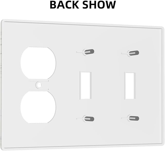 Beige/Tan Wildflower Floral Blossom 3-Gang 2-Toggle 1-Duplex Receptacle Combination Light Switch Rustic Watercolor Flowers Decorative Triple Combo Device Switches/Rocker Outlet Covers and Wall Plate