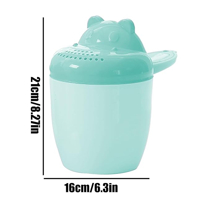 Children Rinse Cup - Child Bath Pourer, Cartoon Hair Washing Bucket, Safe Shower Accessory, Bathtub Kids Tool, Daily Bathing Necessary, Bathroom Fun Hair Care Gadget 8.27x6.3x4.13 Inches