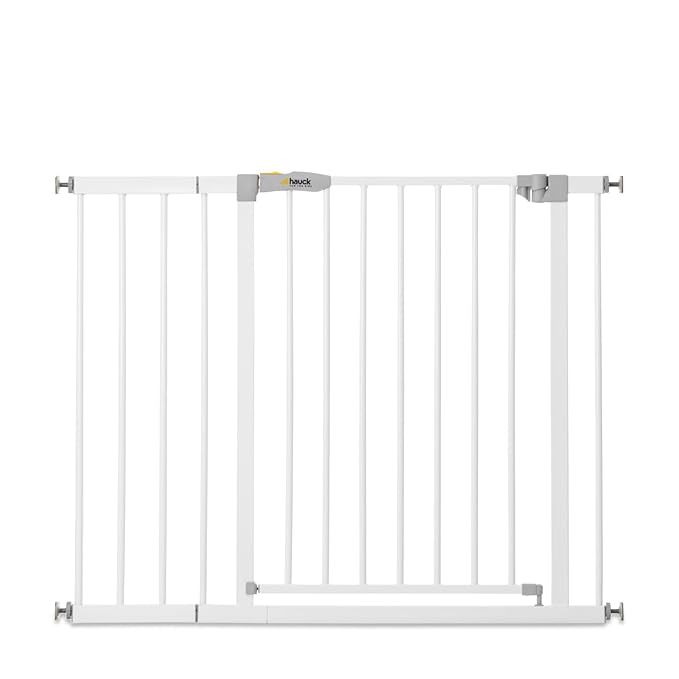 hauck Open N Stop KD Pressure Fit Baby & Pet Safety Gate w/ 8" Extension, Accommodates 37.8" to 39.8" Wide Home Doorway, Stairway, or Hallway, White