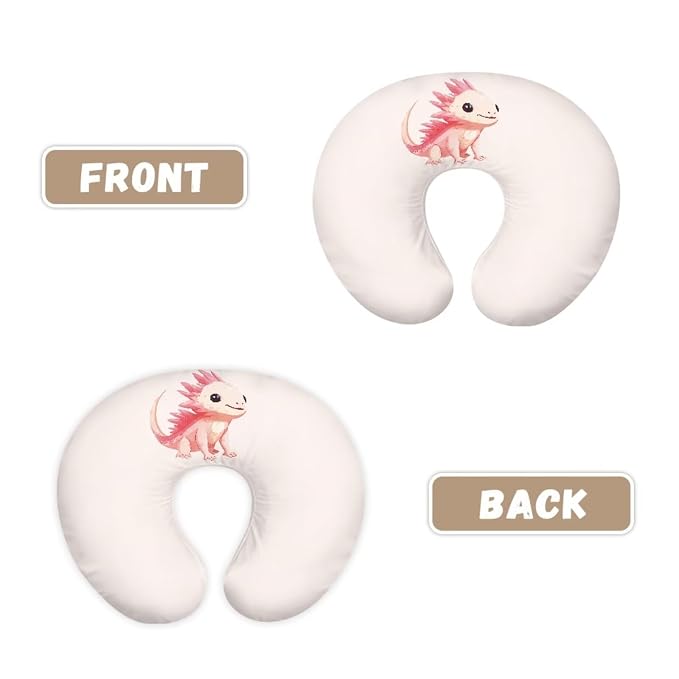 Pink Axolotl Nursing Pillow Cover for Infant Snug, Breastfeeding Pillow Slipcover for Baby Girls/Boys, Soft Snug Fits On Newborn Feeding Pillow Case