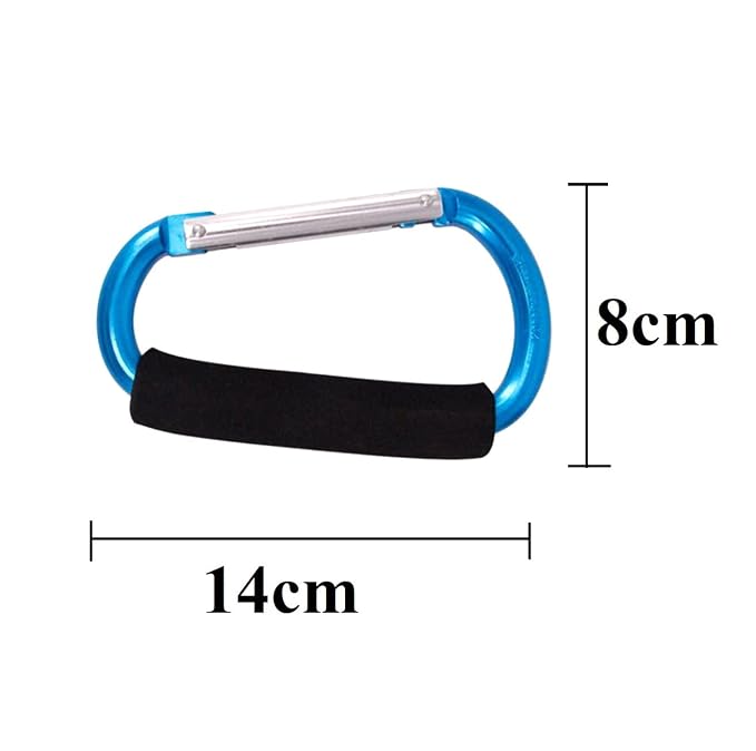 Stroller Hooks by Baby,2 pcs Carabiner Stroller Hook Organizer for Hanging Purses, Diaper Bag, Shopping Bags. Clip Fits Single/Twin Travel Systems, Car Seats and Joggers(Sky Blue)