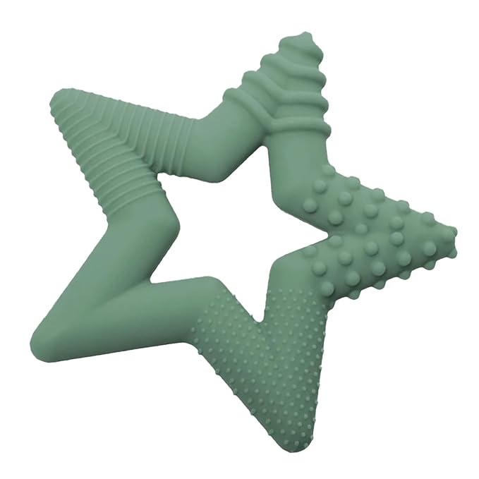 TalkTools Sensory Teeny Teether Star - Alternative to Thumb Sucking and Pacifiers, Enhances Oral Motor Awareness, Perfect for Children with Sensory Needs, Oral Development Aids (Sage)