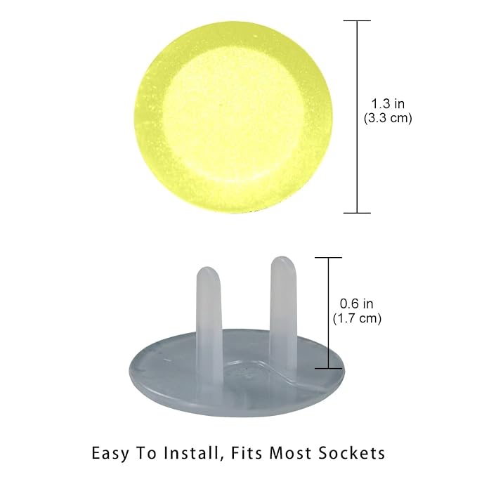 Pure Luminous Yellow Color Outlet Covers Baby Proofing Safe & Secure Electric Plug Protectors | Sturdy Childproof Socket Covers for Home & Office | Easy Installation | Protect Toddlers & Babies