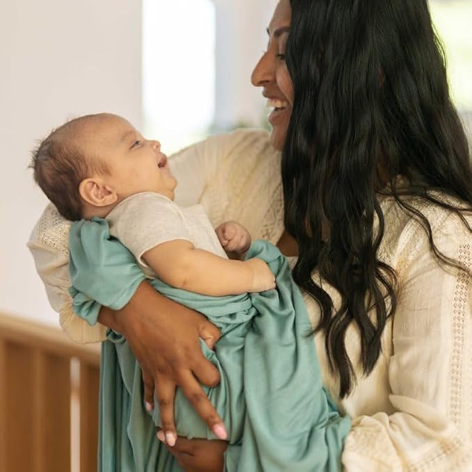 Little Unicorn Premium Stretch Knit Swaddle Blanket | Super Soft with Optimal Stretch & Breathability for swaddling (Harbor)