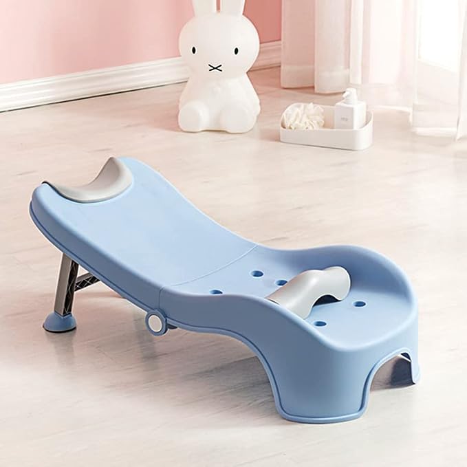 Adjustable Children Shampoo Chair for 3-10 Year Old Bathing Seat Tub Collapsible with Prevent Wet Clothes Design