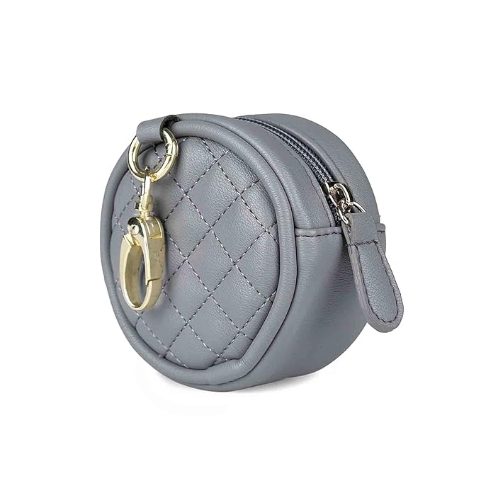SONARIN Leather Dummy Case with Clasp,Portable Soother Pod Pacifier Case Pacifier Holder Soother Storage Box for Holding 2 Pacifiers or Nipple Shields,Attach to Diaper Bags(Grey)