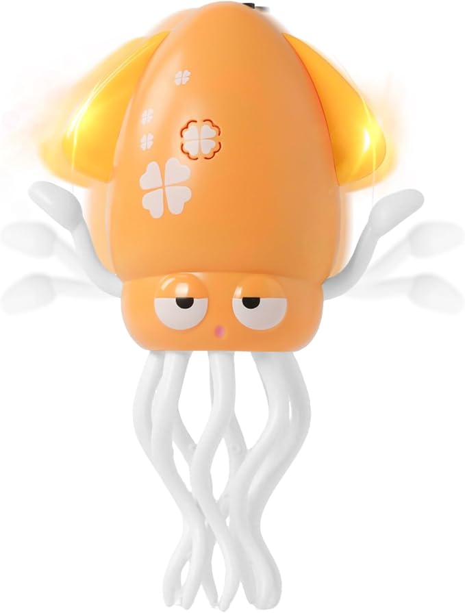 Hirger Dancing Squid Baby Toys, Crawling Octopus Infant Toy for Tummy Time, Sensory Toy for 3-6-12-18 Months Babies & Toddlers 1-2-3, Musical Birthday Gift for Boys Girls