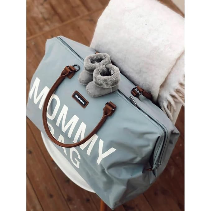 Childhome The Original Mommy Bag – Large Baby Diaper Bag, Mommy Hospital Tote and Travel Tote, Pregnancy Must Haves (Mommy Grey)